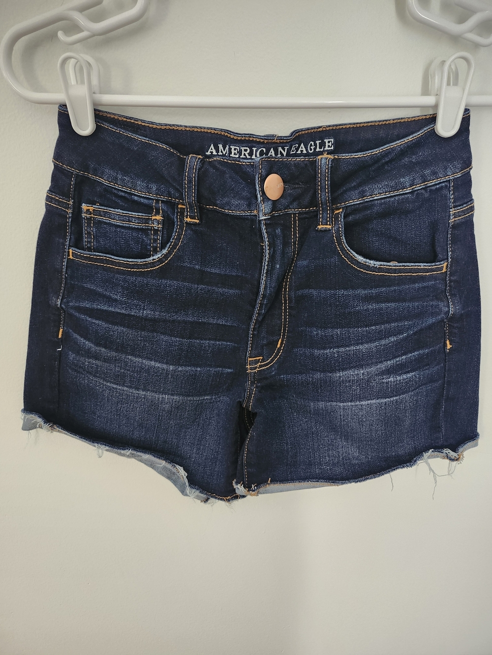 American Eagle Outfitters Dark Blue Denim Cutoff Shorts
